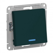Одноклавишный переключатель с подсветкой 10А SE AtlasDesign, изумруд