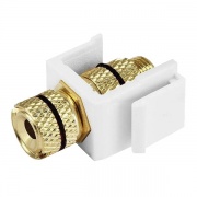 Аудио разъем "BANANA" черный вставка белая Fede