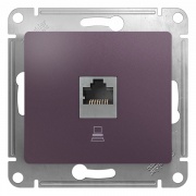 Розетка компьютерная RJ45 кат5E механизм SE Glossa, сиреневый туман