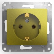 Розетка с заземлением 16А  250В  механизм SE Glossa, фисташковый
