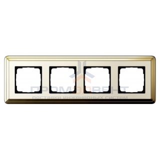 Рамка 4-ая Gira ClassiX Латунь/Кремовый
