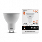 Лампа Gauss Elementary MR16 5.5W 430lm 3000К GU10 LED 1/10/100