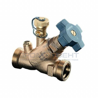 Клапан балансировочный Oventrop Aquastrom F - 3/4" (Ду15, НР/НР, PN16, Tmax 120°C, со спуск.краном)