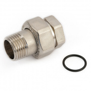 Соединение быстроразъемое (американка) латунное STOUT - 1"1/2(ВР/НР,никель,уплотнение o-ring кольцо)