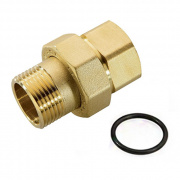Соединение быстроразъемое (американка) латунное STOUT - 1/2" (ВР/НР, уплотнение o-ring кольцо)