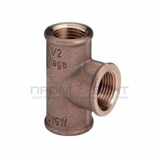 Тройник редукционный Viega 3130 - 1"1/4 x 1/2" x 1"1/4 (резьбовой, бронза без покрытия)