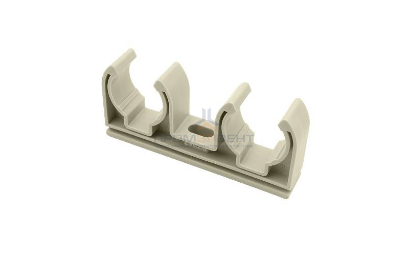 Клипса для труб двойная FV-Plast - 20 (для полипропиленовых труб, цвет серый)