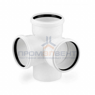 Крестовина двухплоскостная 87° REHAU RAUPIANO PLUS - 90 (для системы внутренней канализации)