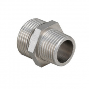 Ниппель латунный резьбовой переходной STOUT - 1"1/2 x 1"1/4 (никелированный)