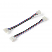 09-74 Комплект коннекторов (2 клипсы с проводами)для RGBW светодиодной ленты 12,c AWG22+GRBW кабелем