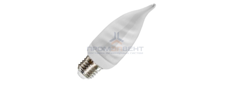 Лампа энергосберегающая свеча на ветру ESL BA QL7 11W 2700K E27 теплая, d36x120