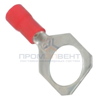 Наконечник с отверстием под винт и изолир.фланцем 0,25-1,5 кв.мм 4,2 мм (100шт) красный (НКИ)