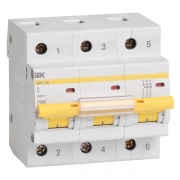 Автоматический выключатель ВА 47-100 3Р100А 10 кА характеристика С ИЭК (автомат)