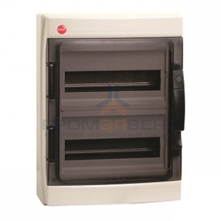 Щиток настенный DKC (2х12) на 24 модуля IP65 серый с прозрачной дверцей