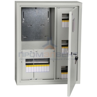 Щит металлический ЩУРн-3/18зо-1 36 УХЛ3 IP31 на 3-х фазный счетчик и 18 модулей навесной ИЭК